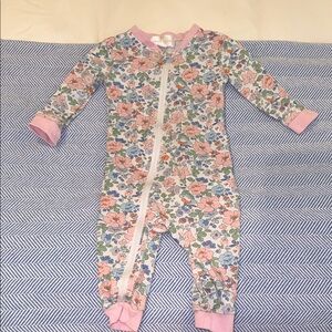 Charming Floral Kids Footie Pajama